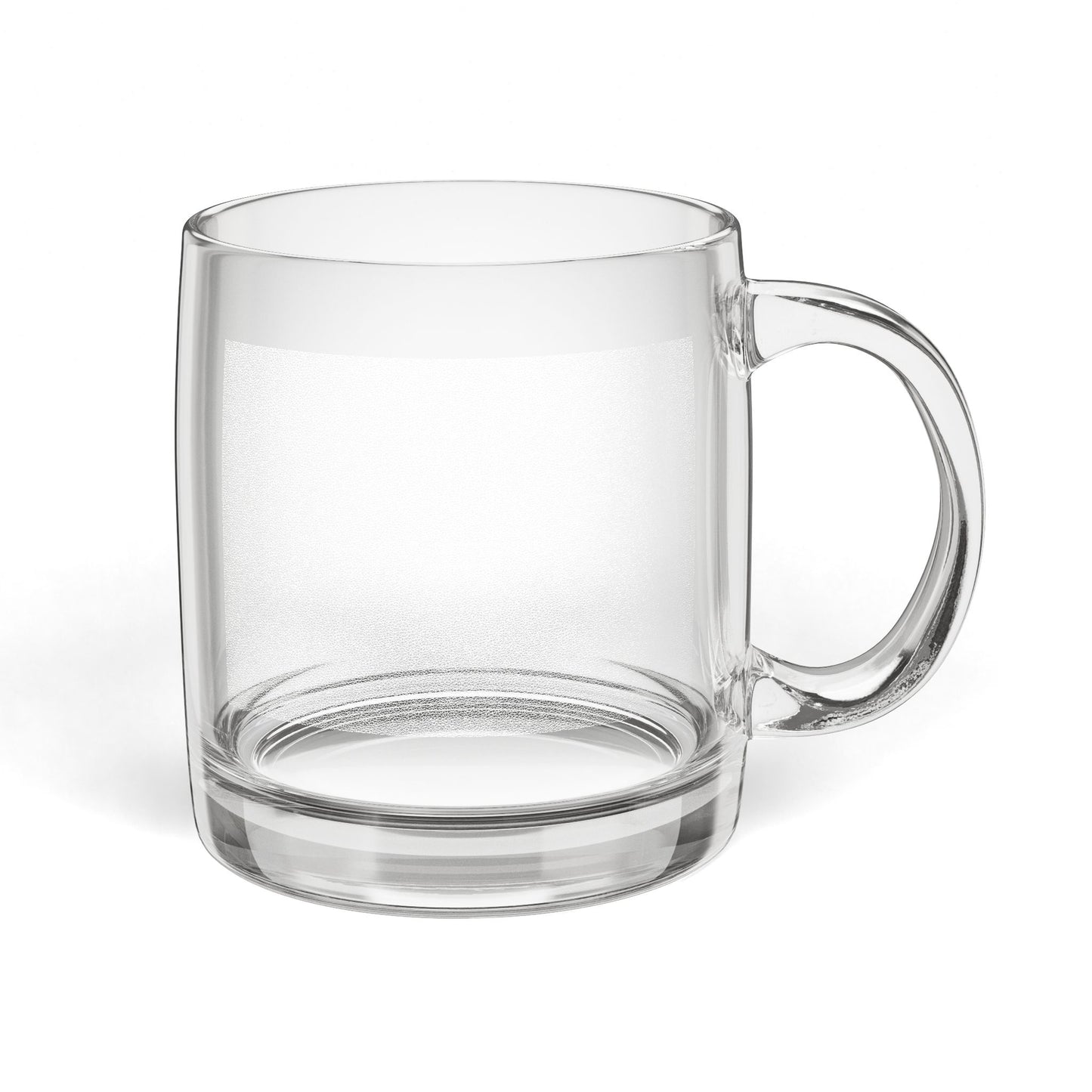 Engravable Glass Coffee Mug — 12.25oz Clear Personalized Cup