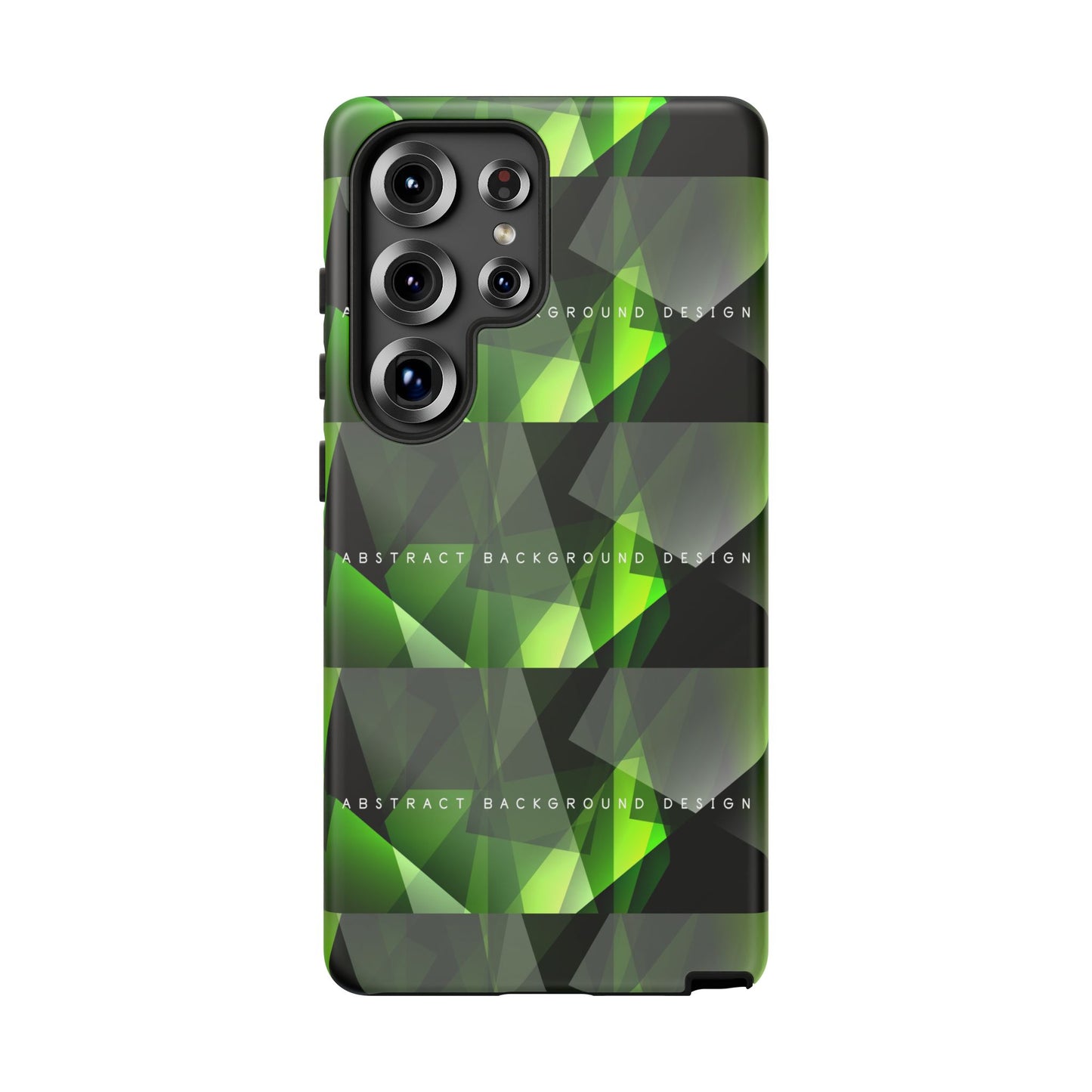 Green Geometric Phone Case — Abstract Triangular Pattern Tough Case