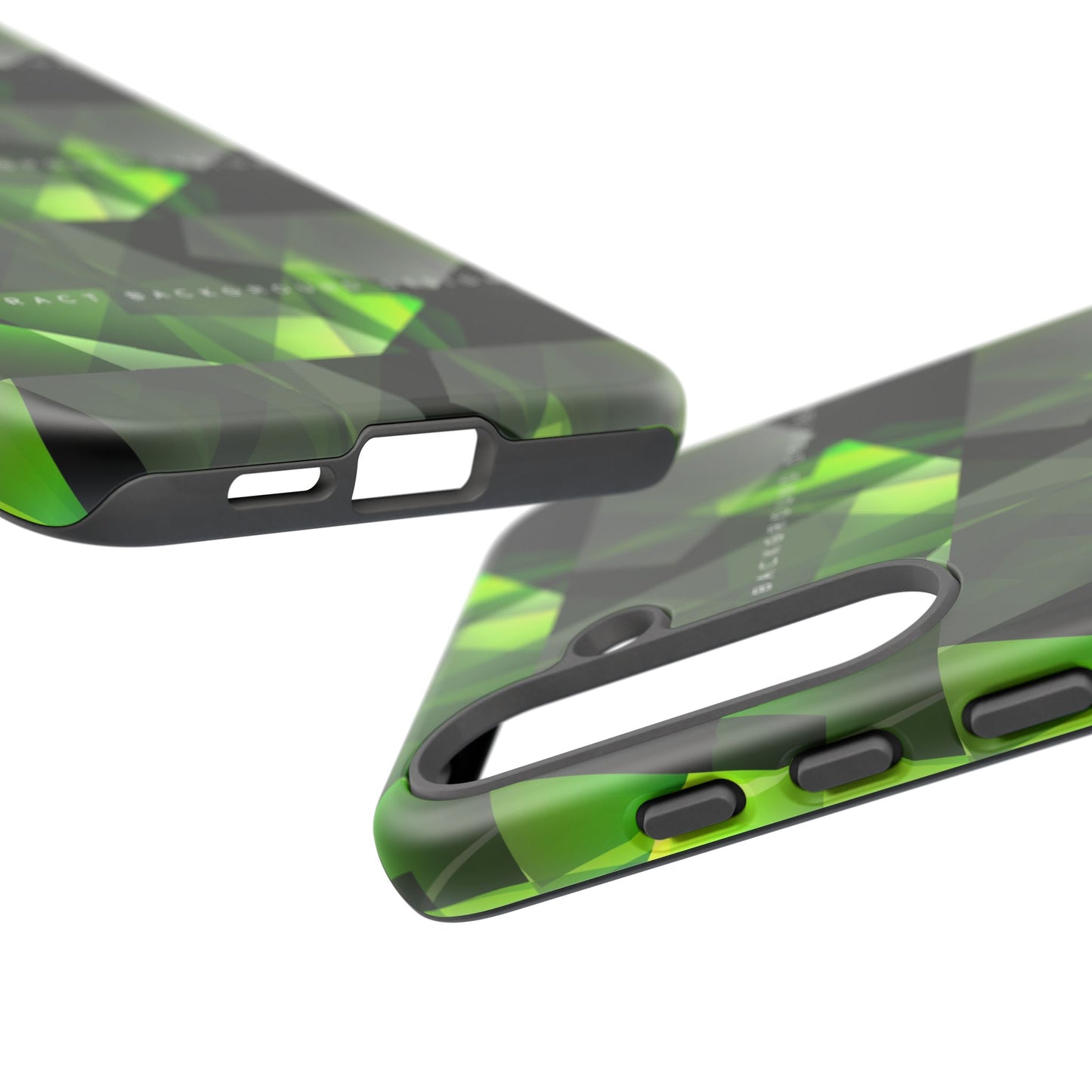 Green Geometric Phone Case — Abstract Triangular Pattern Tough Case