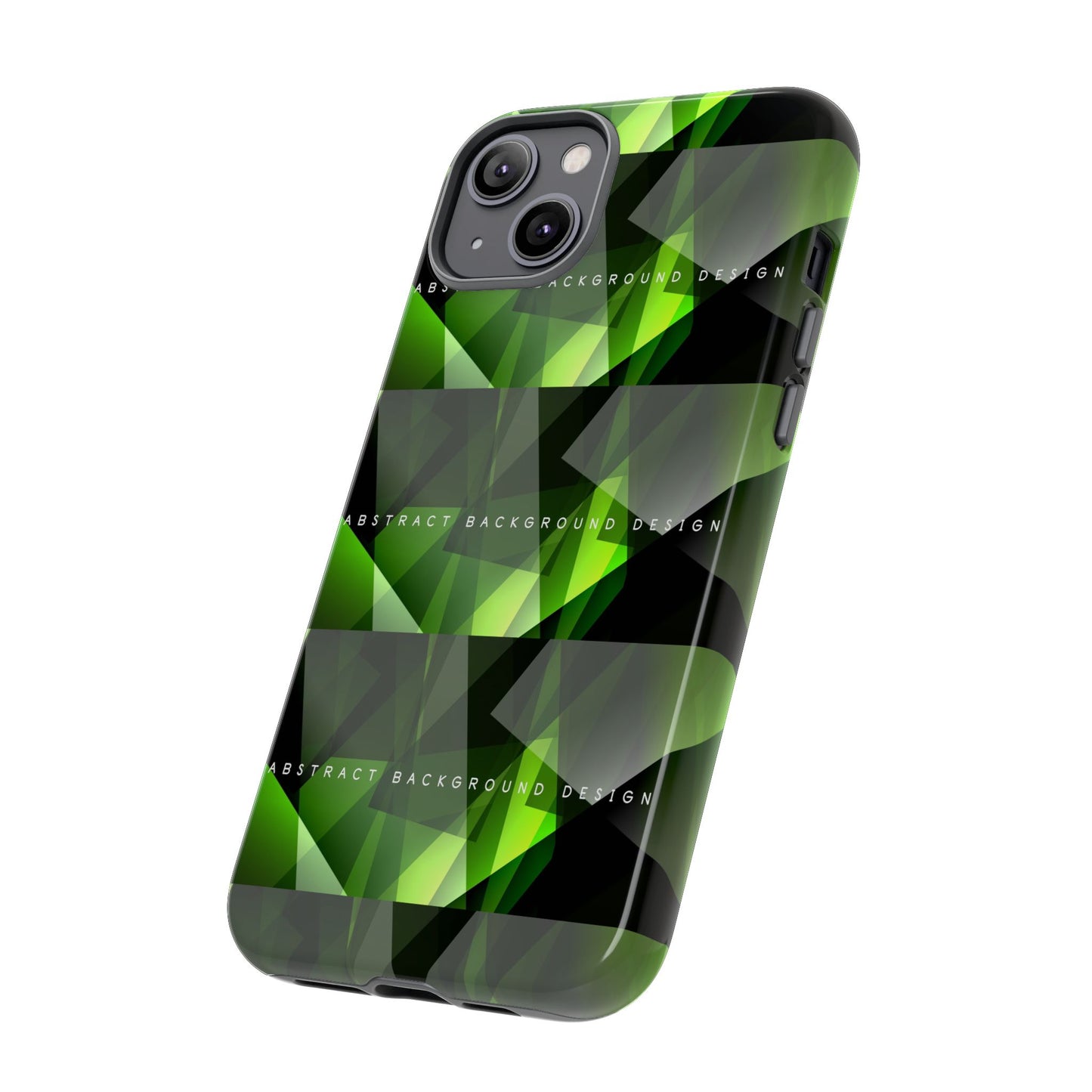 Green Geometric Phone Case — Abstract Triangular Pattern Tough Case