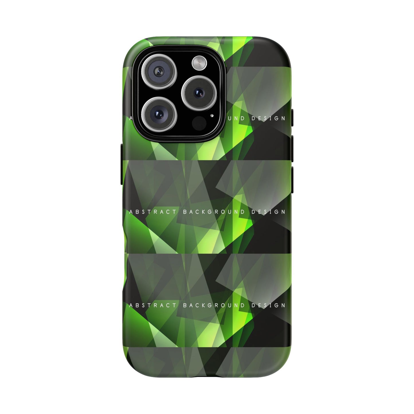 Green Geometric Phone Case — Abstract Triangular Pattern Tough Case