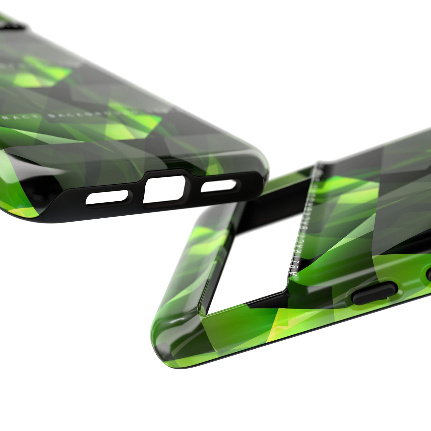 Green Geometric Phone Case — Abstract Triangular Pattern Tough Case