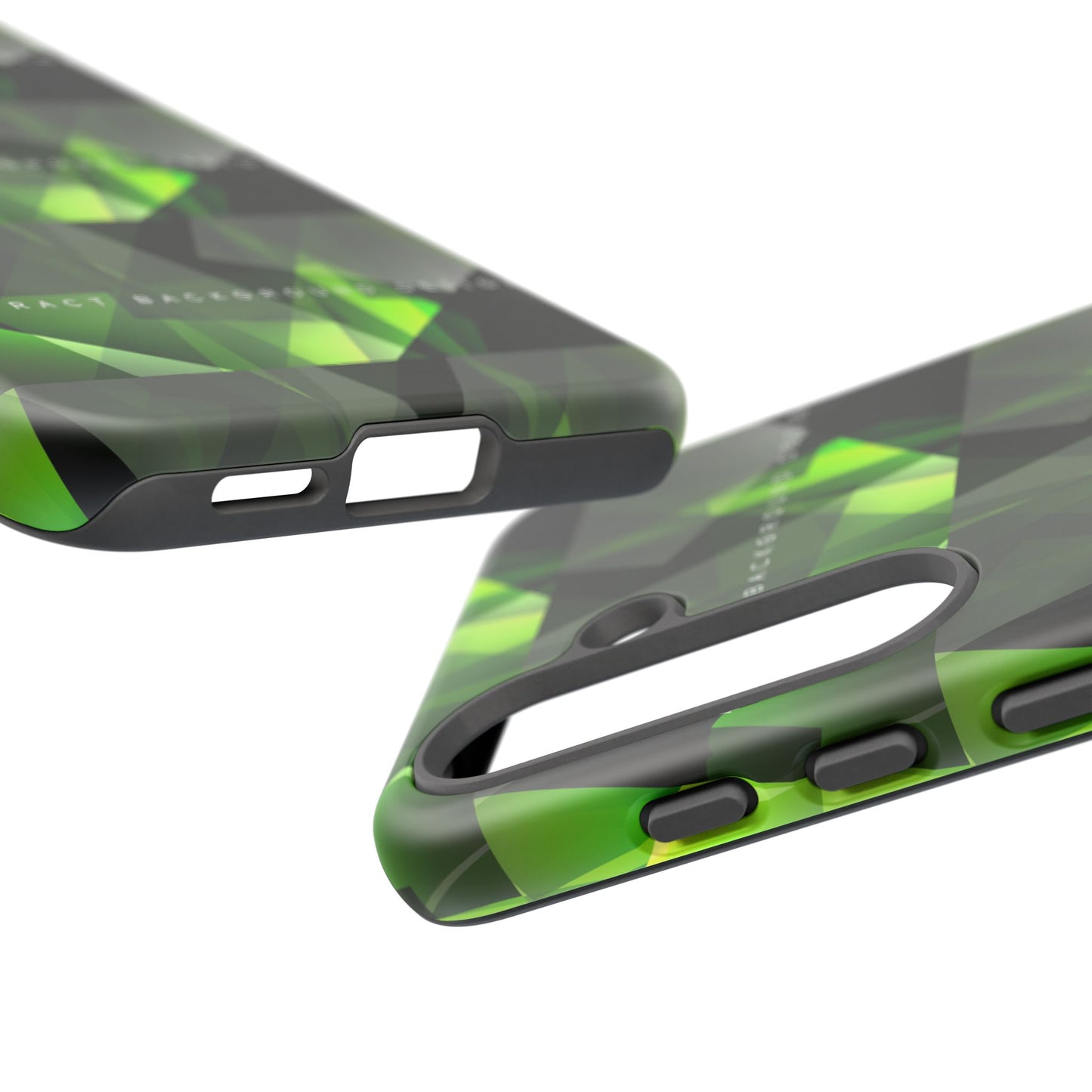 Green Geometric Phone Case — Abstract Triangular Pattern Tough Case
