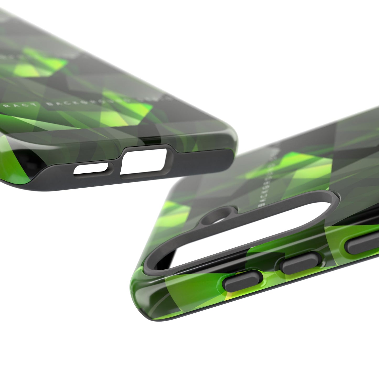 Green Geometric Phone Case — Abstract Triangular Pattern Tough Case