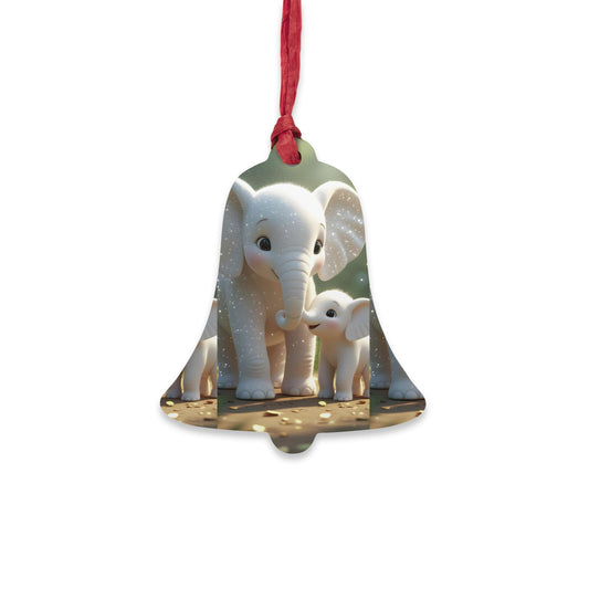 Elephant Family Wooden Ornaments | Bell-Shaped Baby Elephant Decoration