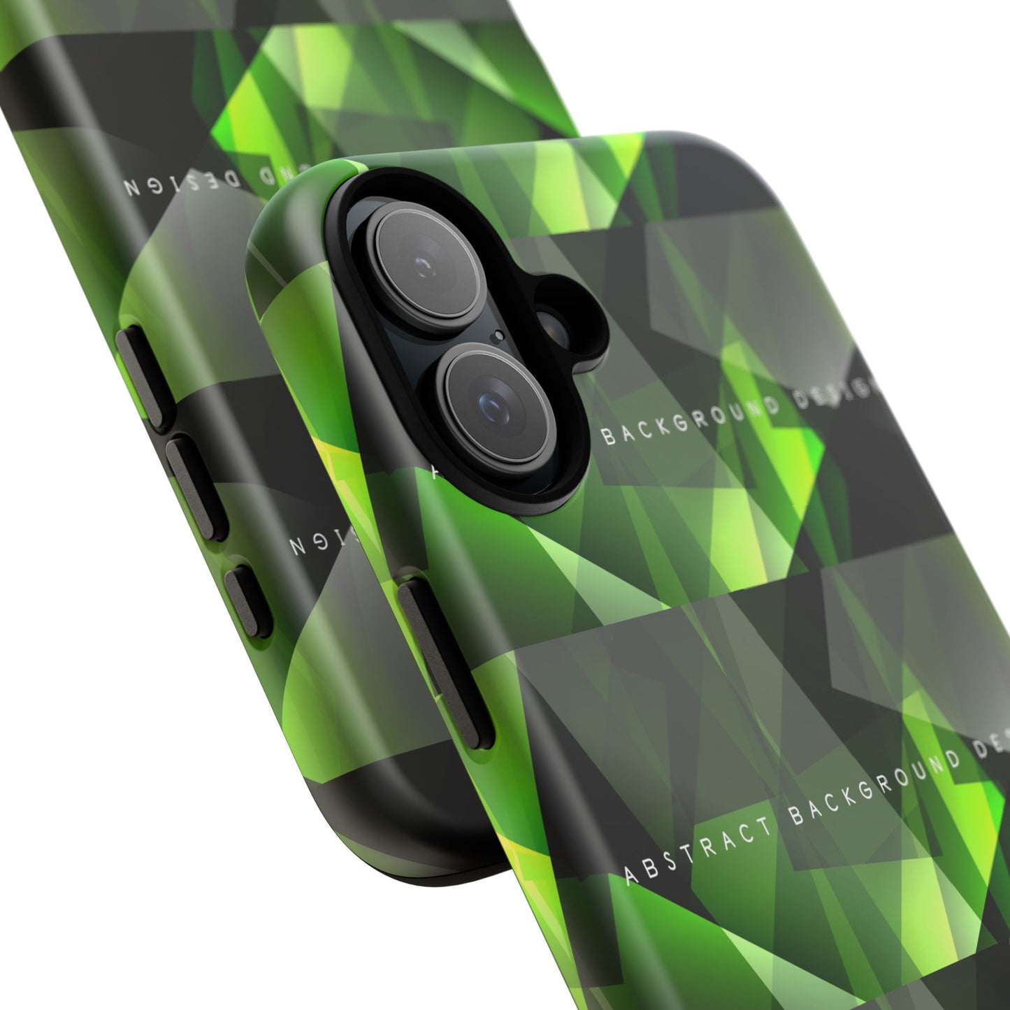 Green Geometric Phone Case — Abstract Triangular Pattern Tough Case