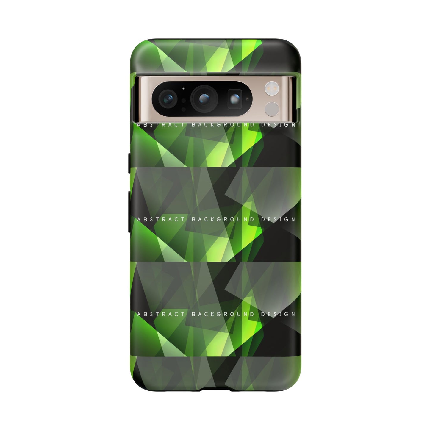 Green Geometric Phone Case — Abstract Triangular Pattern Tough Case