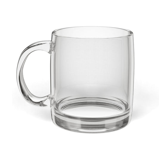 Engravable Glass Coffee Mug — 12.25oz Clear Personalized Cup