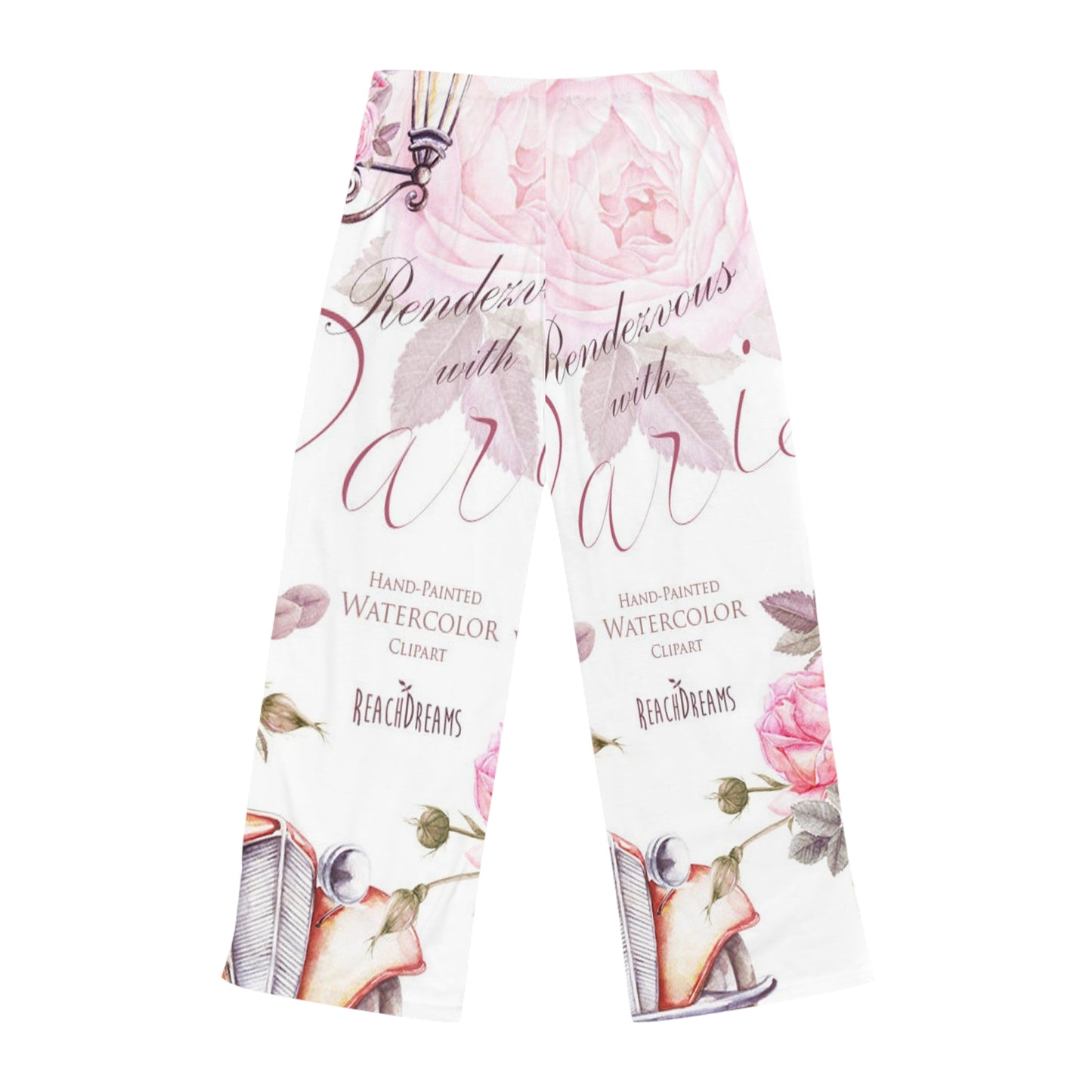Women's Floral Watercolor Pajama Pants — 'Rendezvous with Art' Lounge Trousers