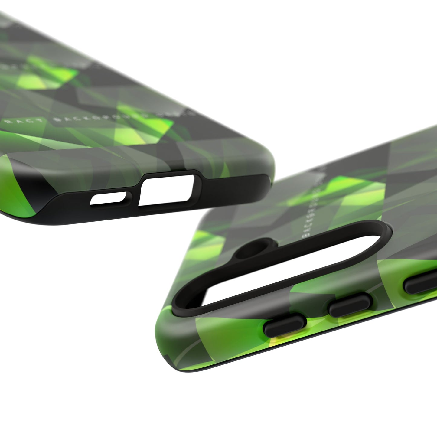 Green Geometric Phone Case — Abstract Triangular Pattern Tough Case