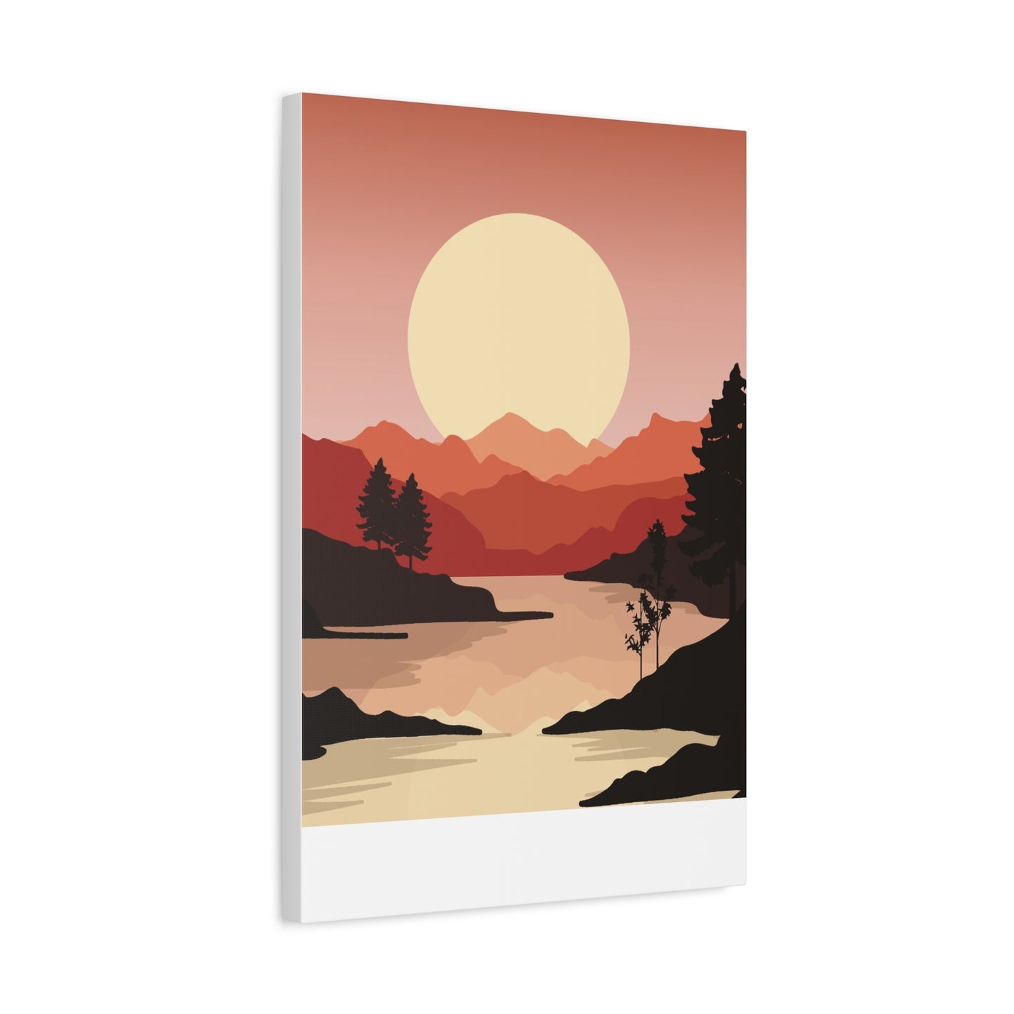 Minimal Mountain Outline Canvas, Stretched Matte, Single-Peak Trail Art | Mountaincore