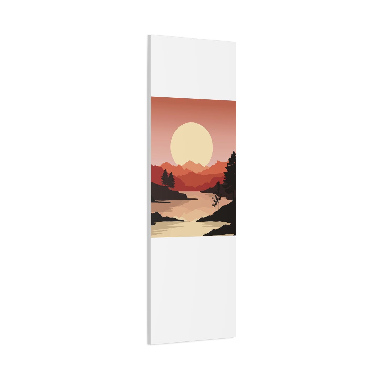Minimal Mountain Outline Canvas, Stretched Matte, Single-Peak Trail Art | Mountaincore