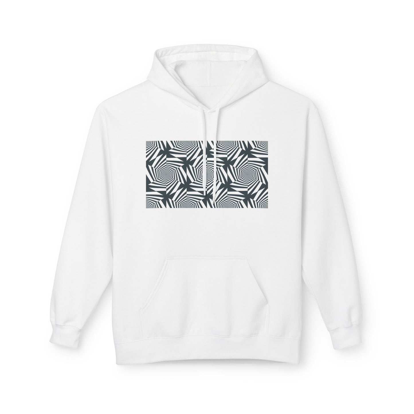 Hoodie — Monochrome Geometric Palm Pattern