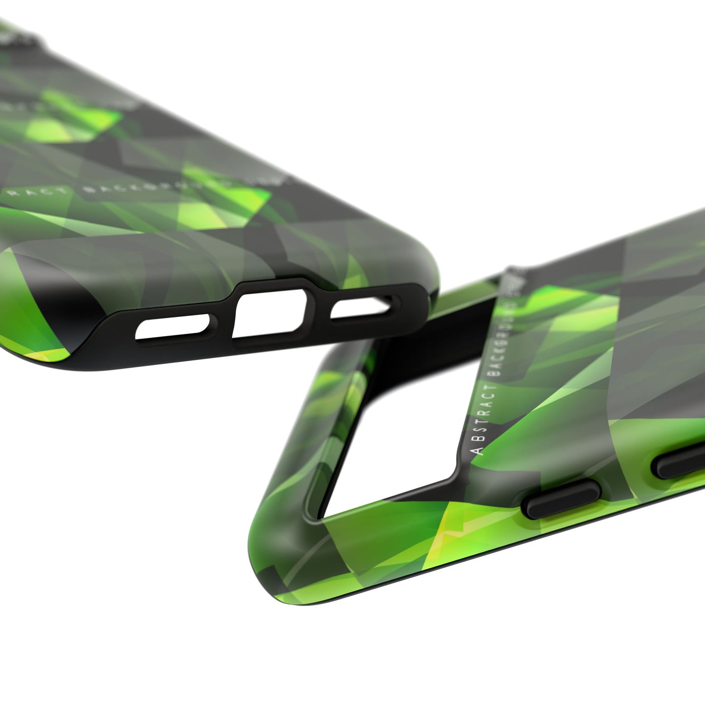 Green Geometric Phone Case — Abstract Triangular Pattern Tough Case