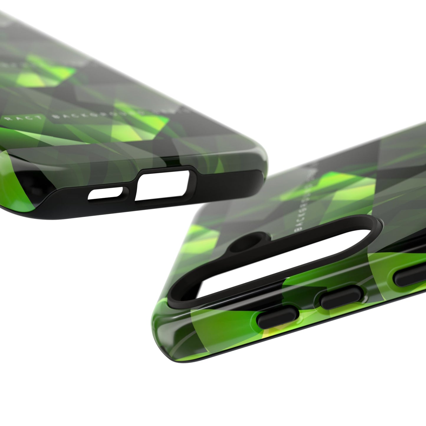 Green Geometric Phone Case — Abstract Triangular Pattern Tough Case