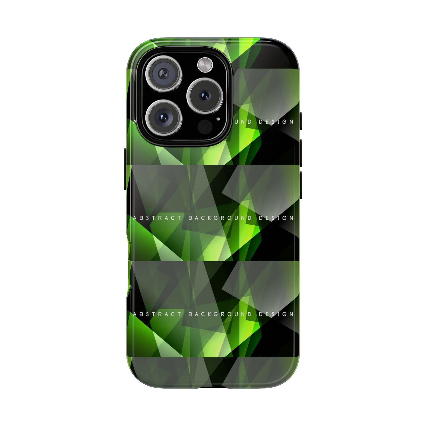 Green Geometric Phone Case — Abstract Triangular Pattern Tough Case