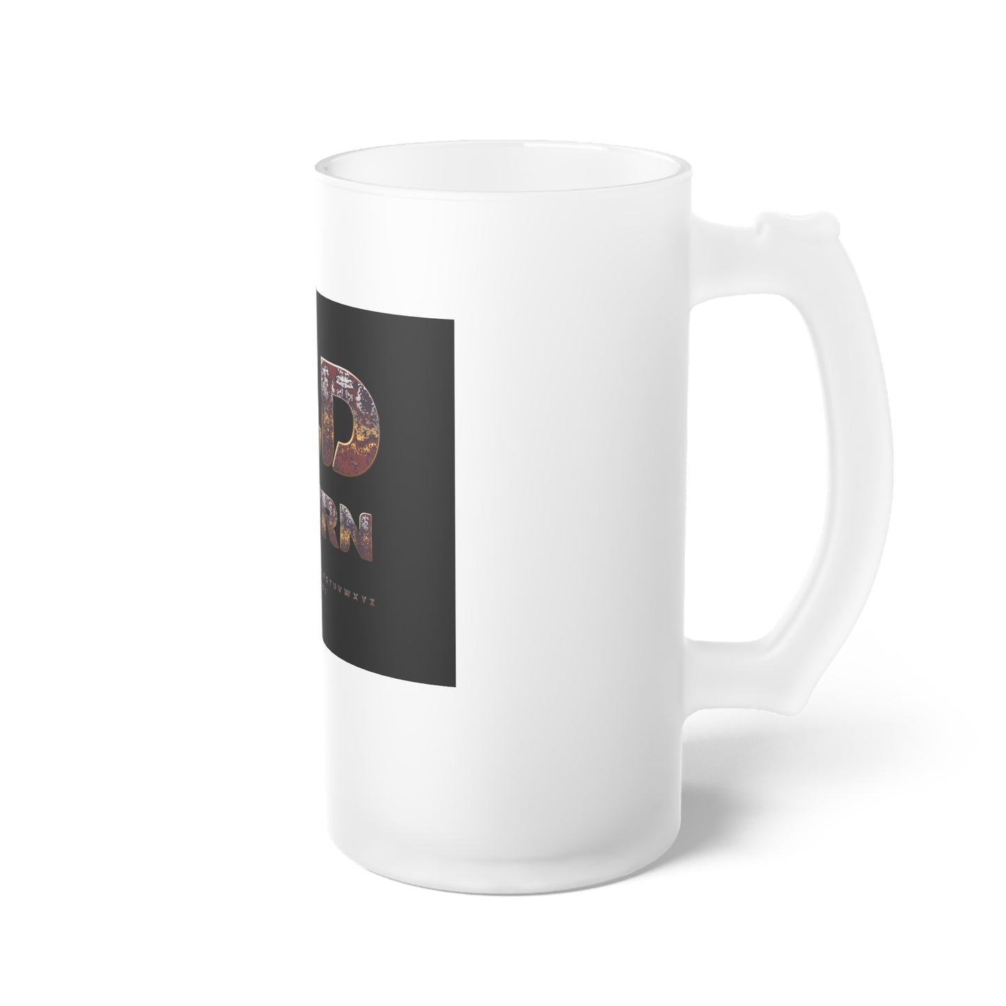 Frosted Glass Beer Mug — "Old Tavern" Vintage Pub Logo