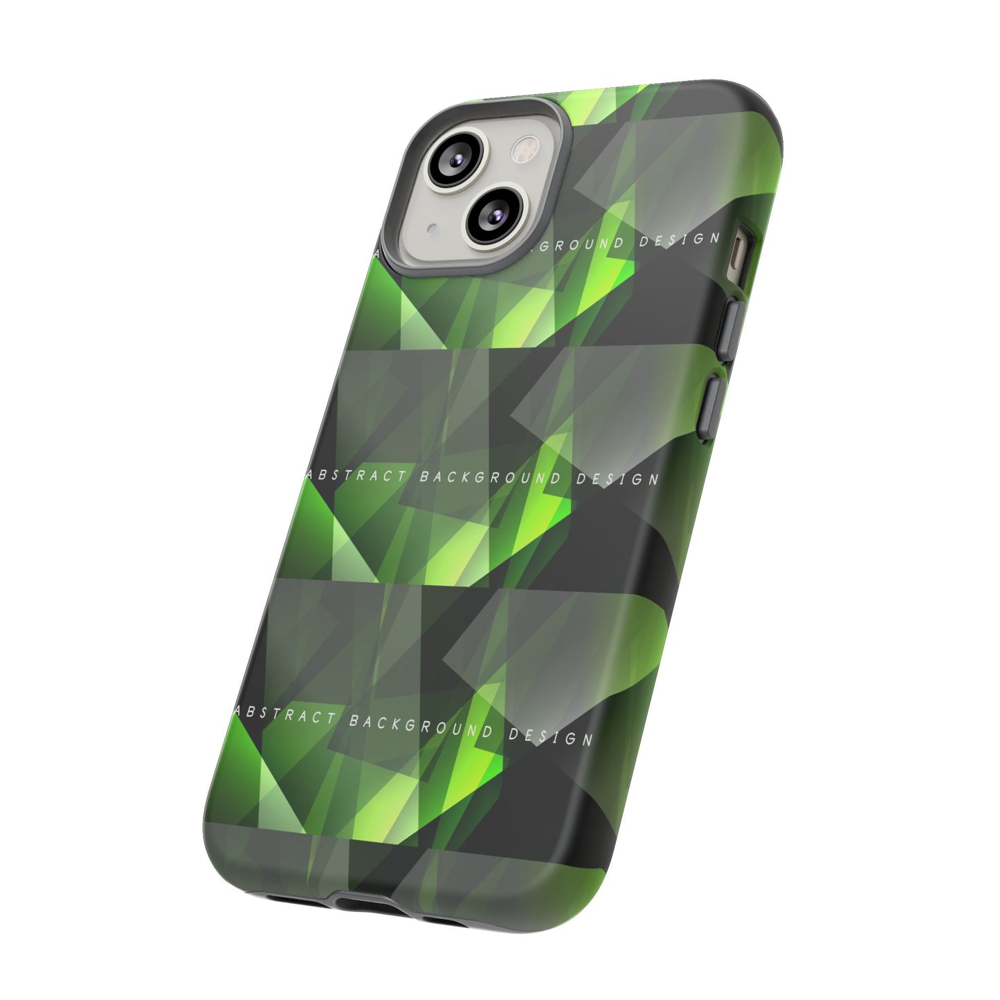Green Geometric Phone Case — Abstract Triangular Pattern Tough Case