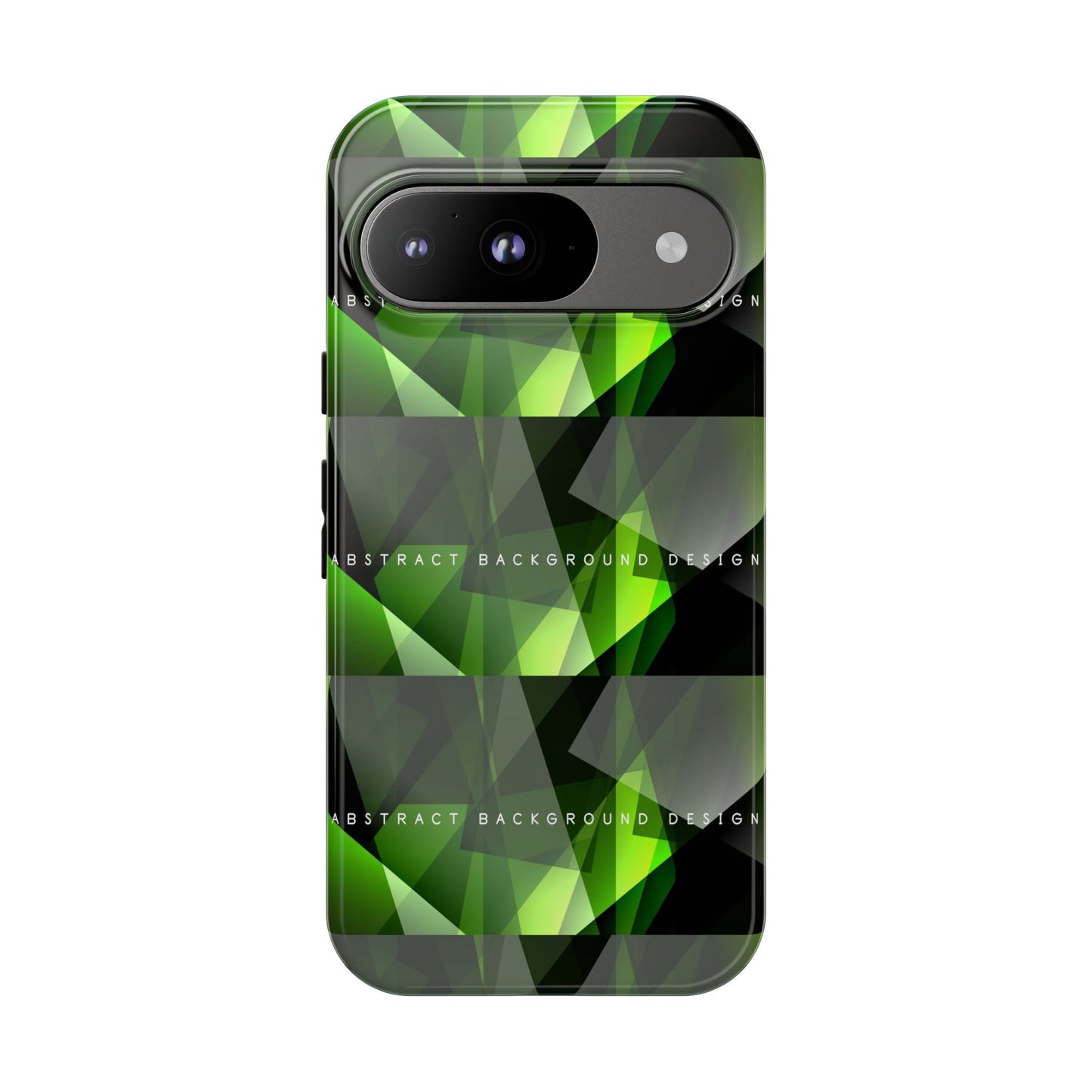 Green Geometric Phone Case — Abstract Triangular Pattern Tough Case