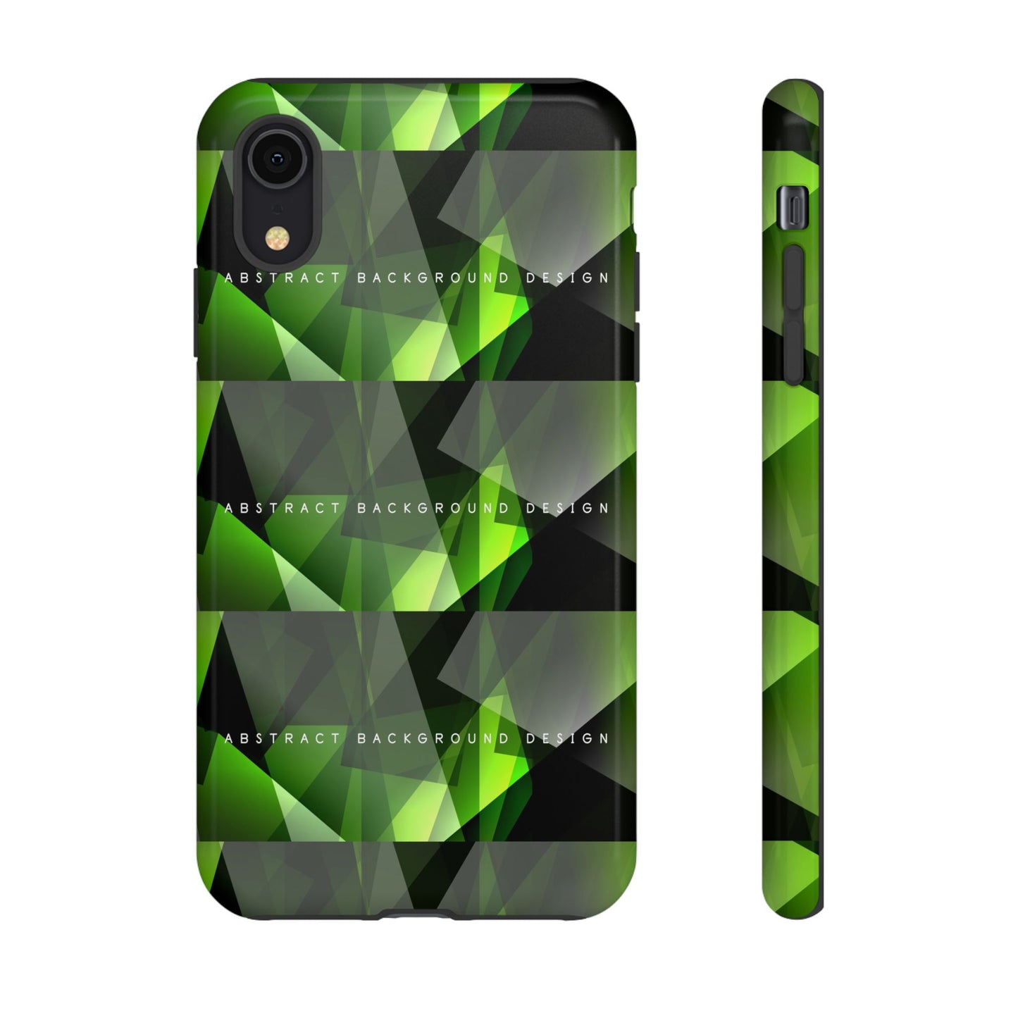 Green Geometric Phone Case — Abstract Triangular Pattern Tough Case