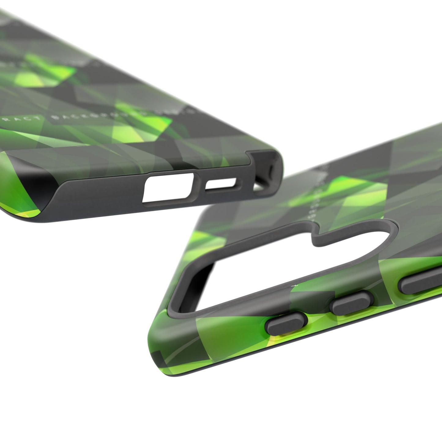 Green Geometric Phone Case — Abstract Triangular Pattern Tough Case