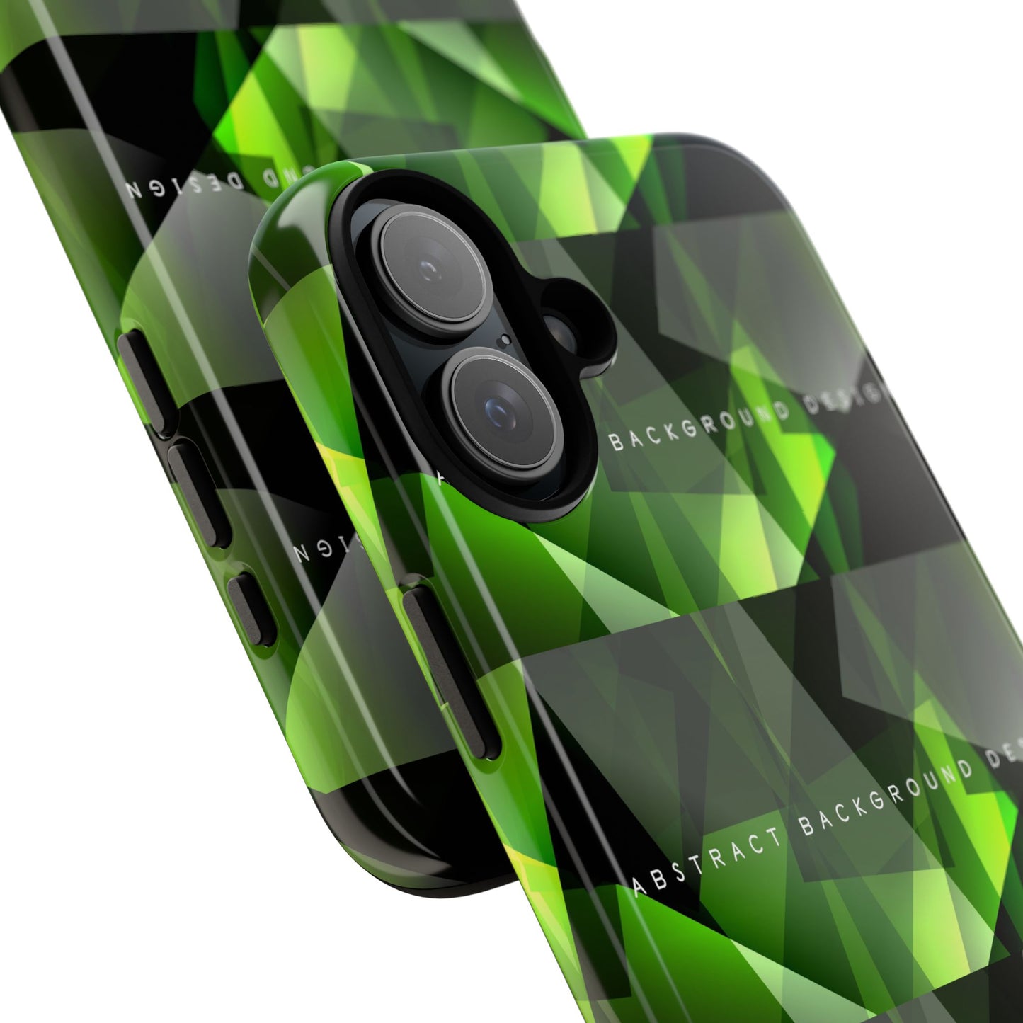 Green Geometric Phone Case — Abstract Triangular Pattern Tough Case
