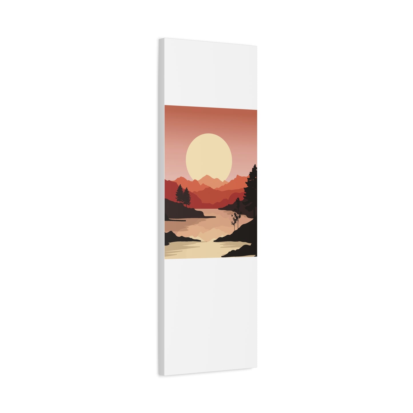 Minimal Mountain Outline Canvas, Stretched Matte, Single-Peak Trail Art | Mountaincore