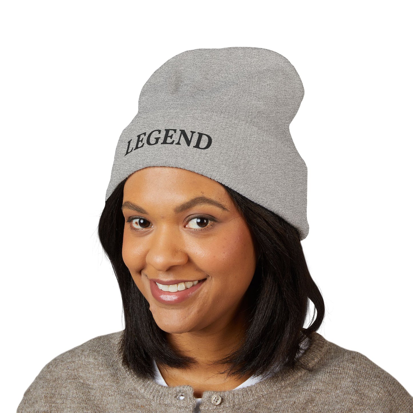 LEGEND embroidered cuffed beanie | Embroidery knit hat