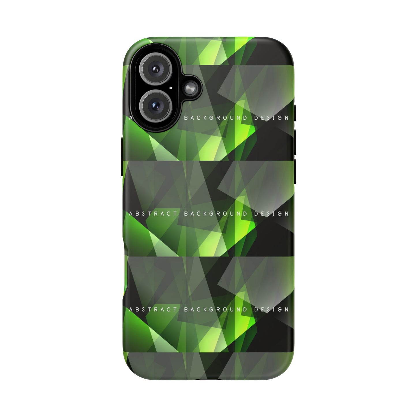 Green Geometric Phone Case — Abstract Triangular Pattern Tough Case