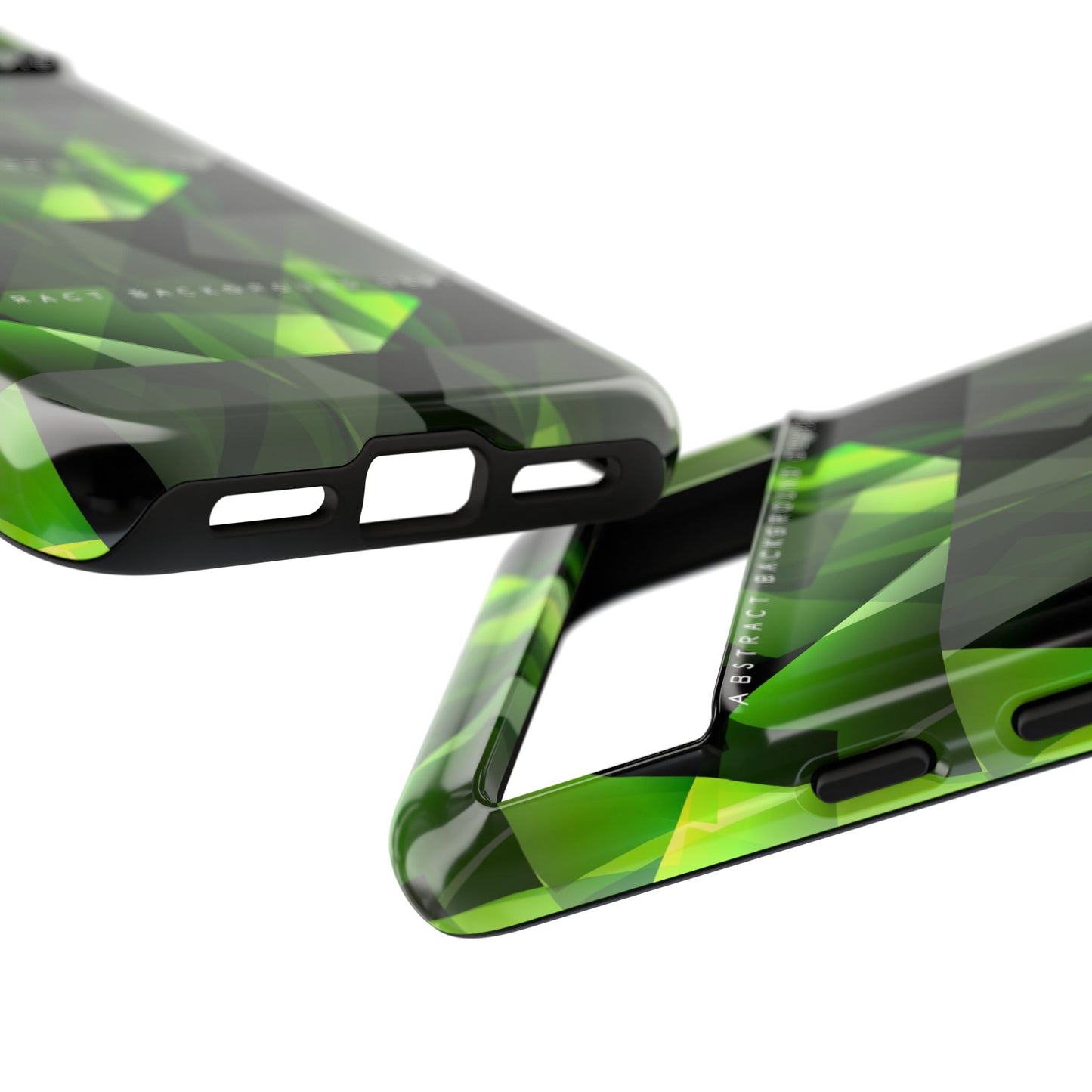 Green Geometric Phone Case — Abstract Triangular Pattern Tough Case