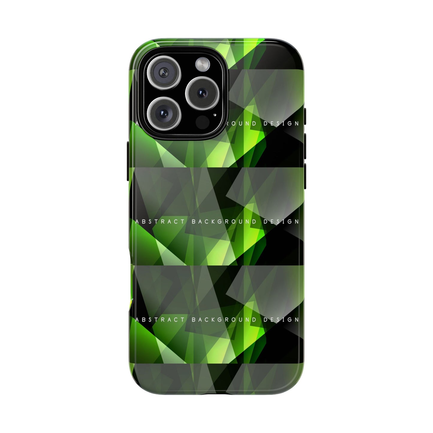 Green Geometric Phone Case — Abstract Triangular Pattern Tough Case