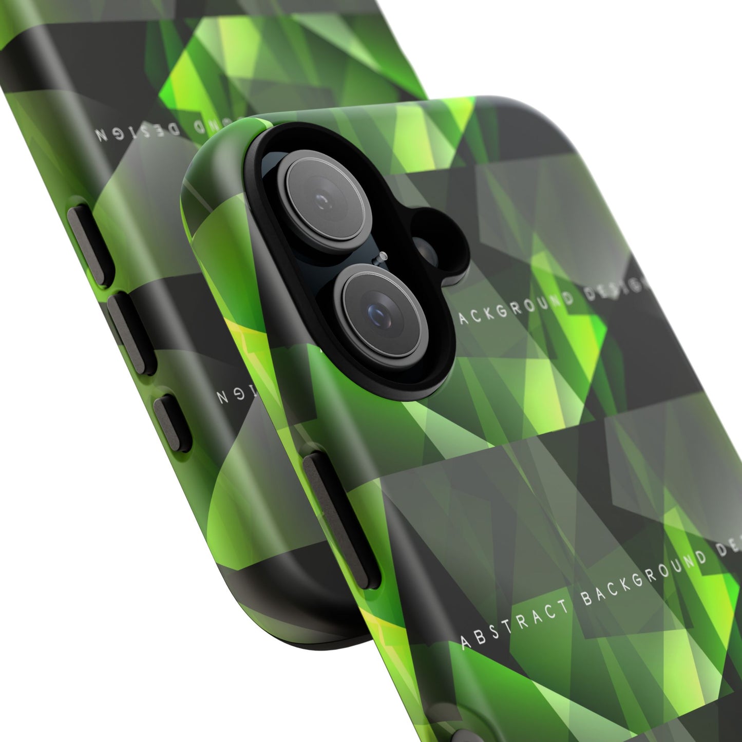 Green Geometric Phone Case — Abstract Triangular Pattern Tough Case