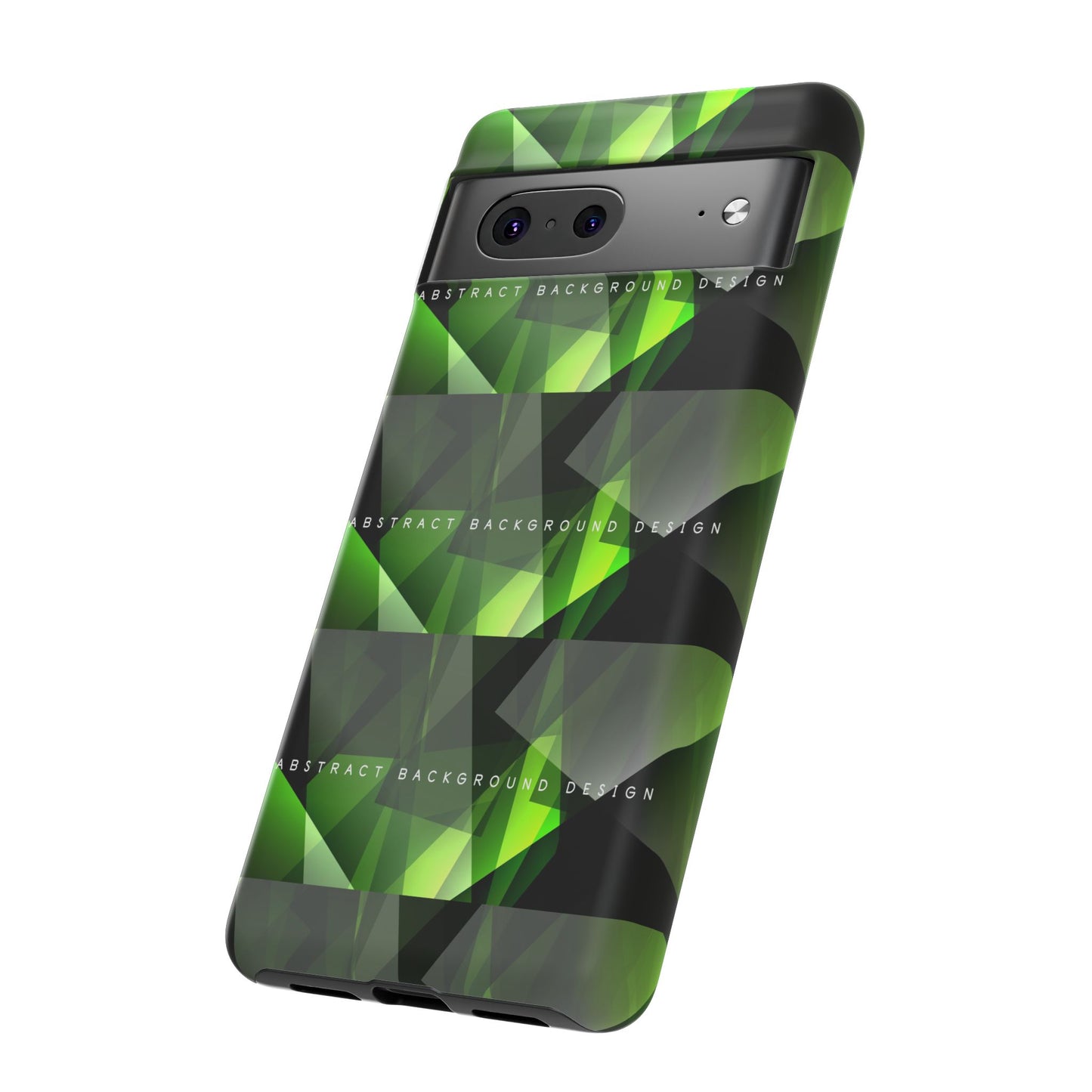 Green Geometric Phone Case — Abstract Triangular Pattern Tough Case