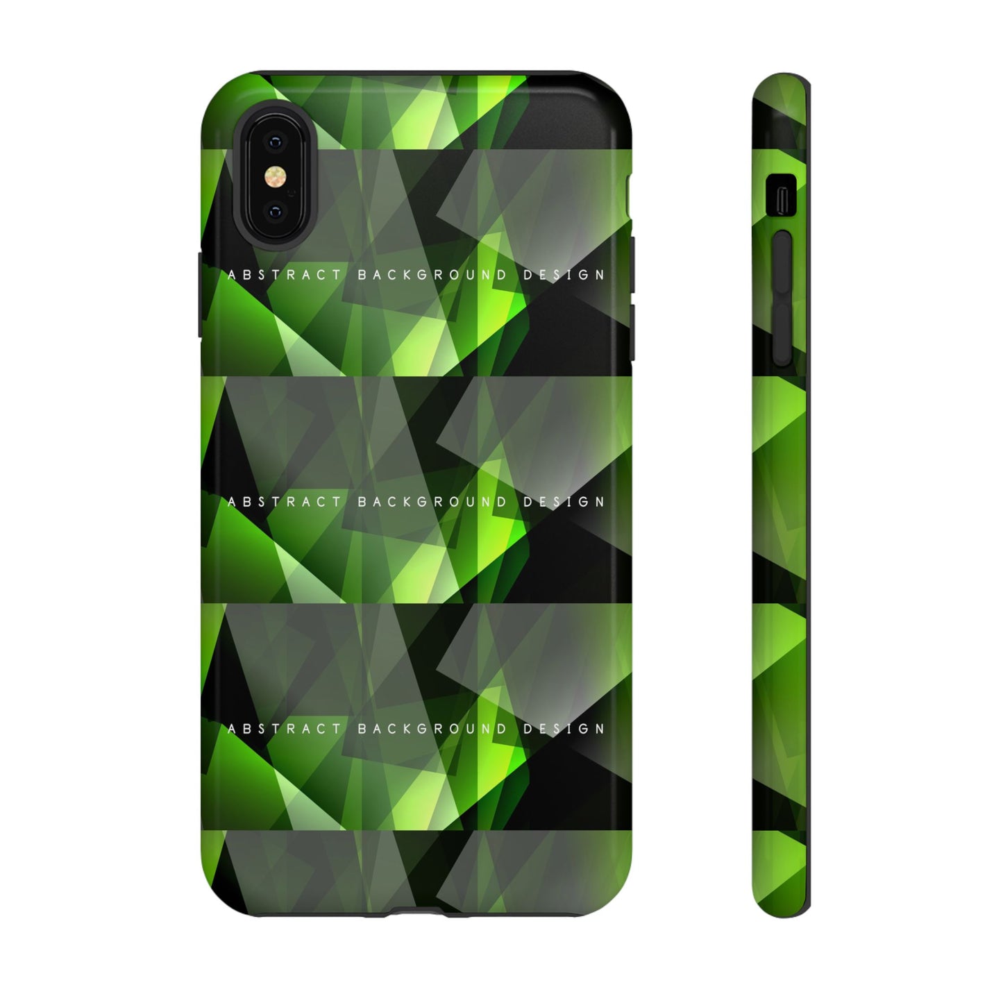 Green Geometric Phone Case — Abstract Triangular Pattern Tough Case