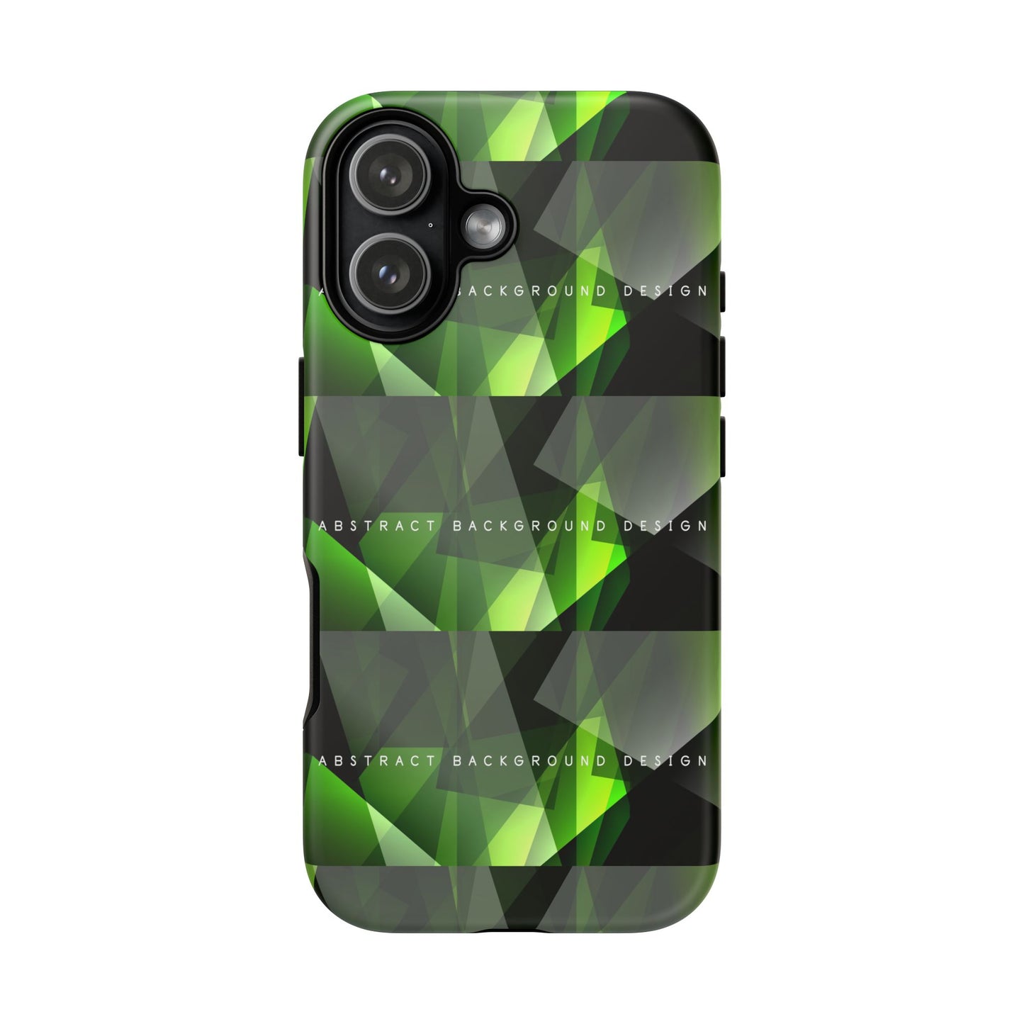 Green Geometric Phone Case — Abstract Triangular Pattern Tough Case