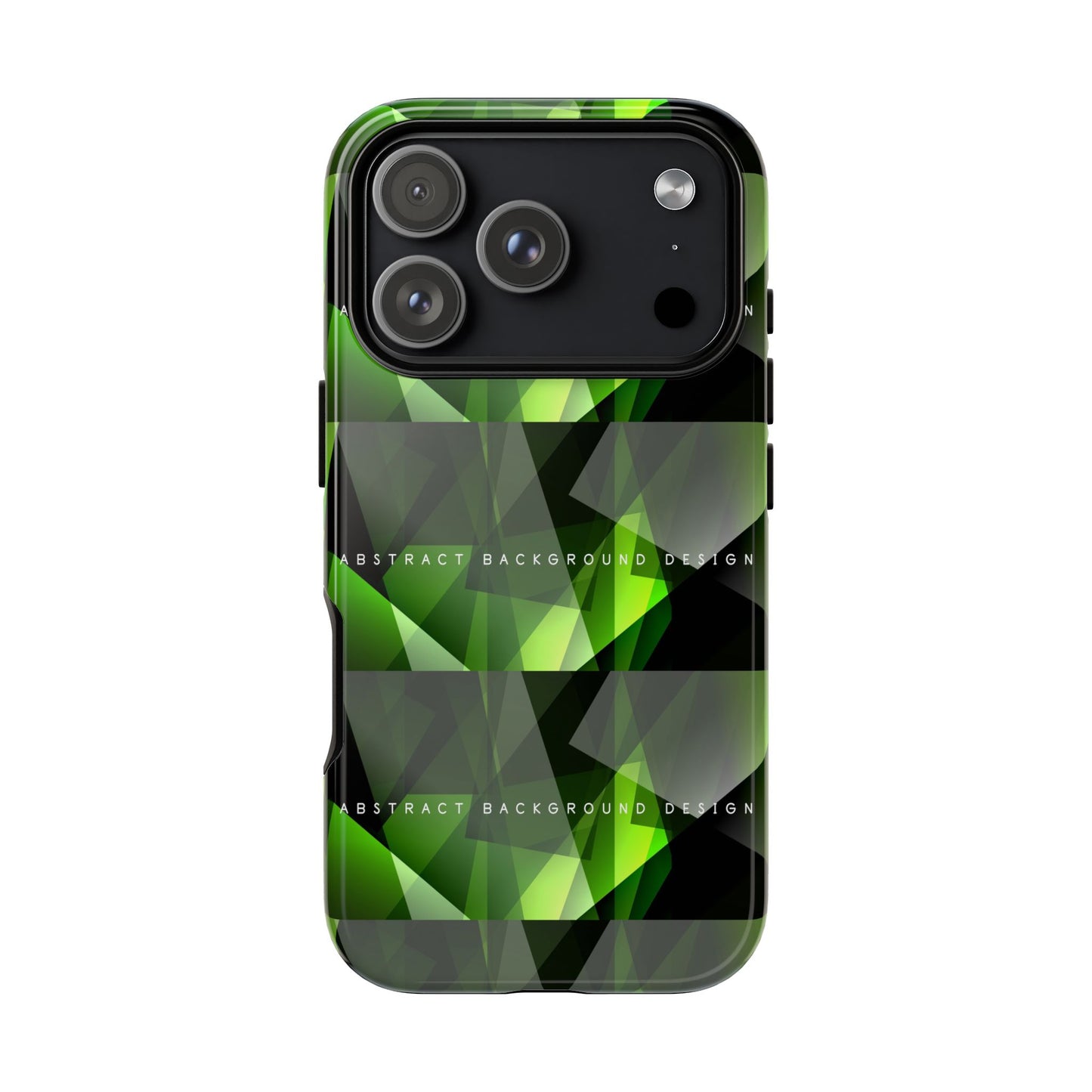 Green Geometric Phone Case — Abstract Triangular Pattern Tough Case