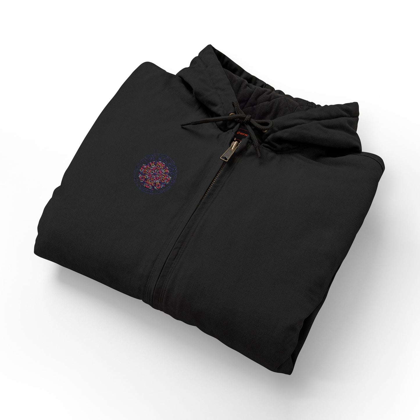 Men's Embroidered Hooded Work Jacket – Small Chest Galaxy Emblem
