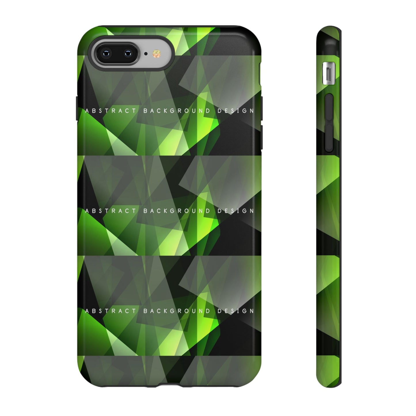 Green Geometric Phone Case — Abstract Triangular Pattern Tough Case