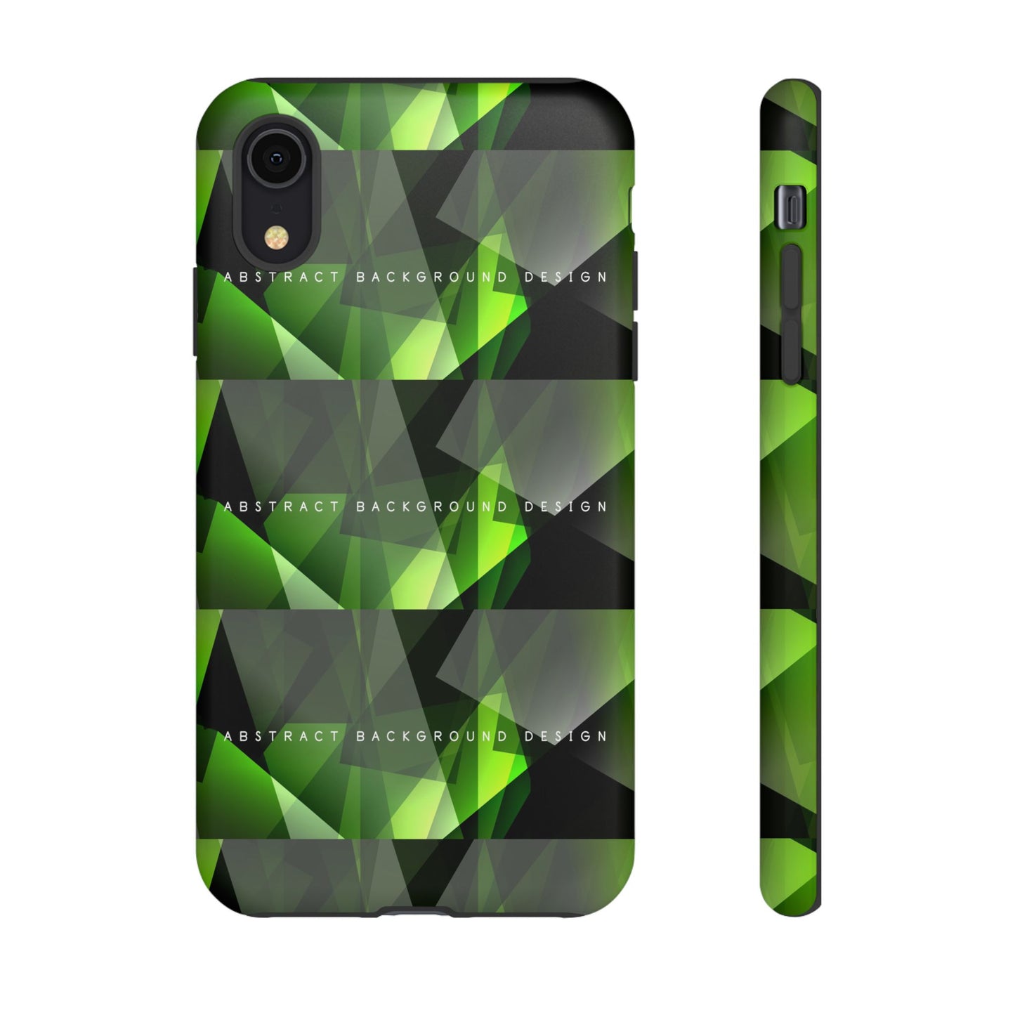 Green Geometric Phone Case — Abstract Triangular Pattern Tough Case