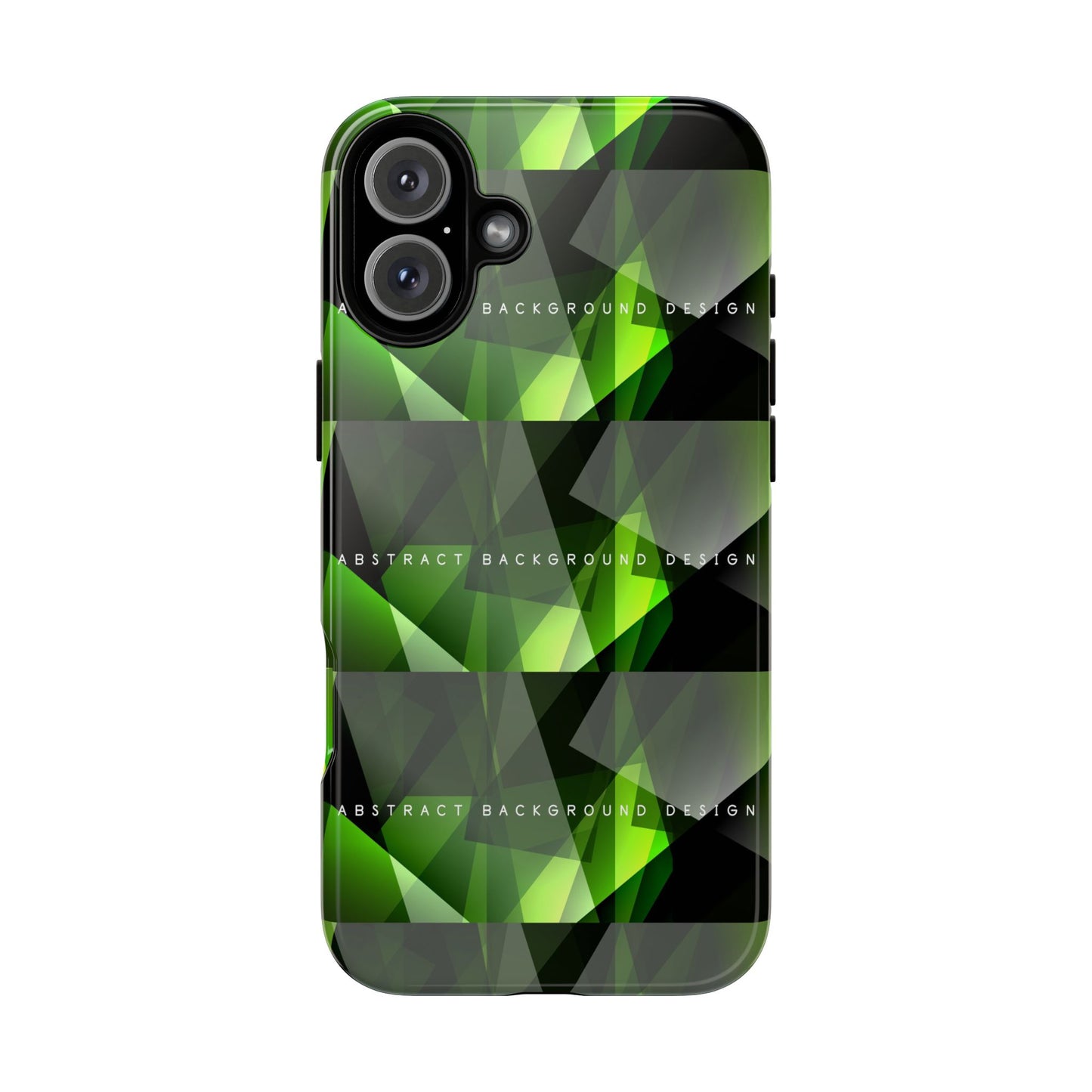 Green Geometric Phone Case — Abstract Triangular Pattern Tough Case