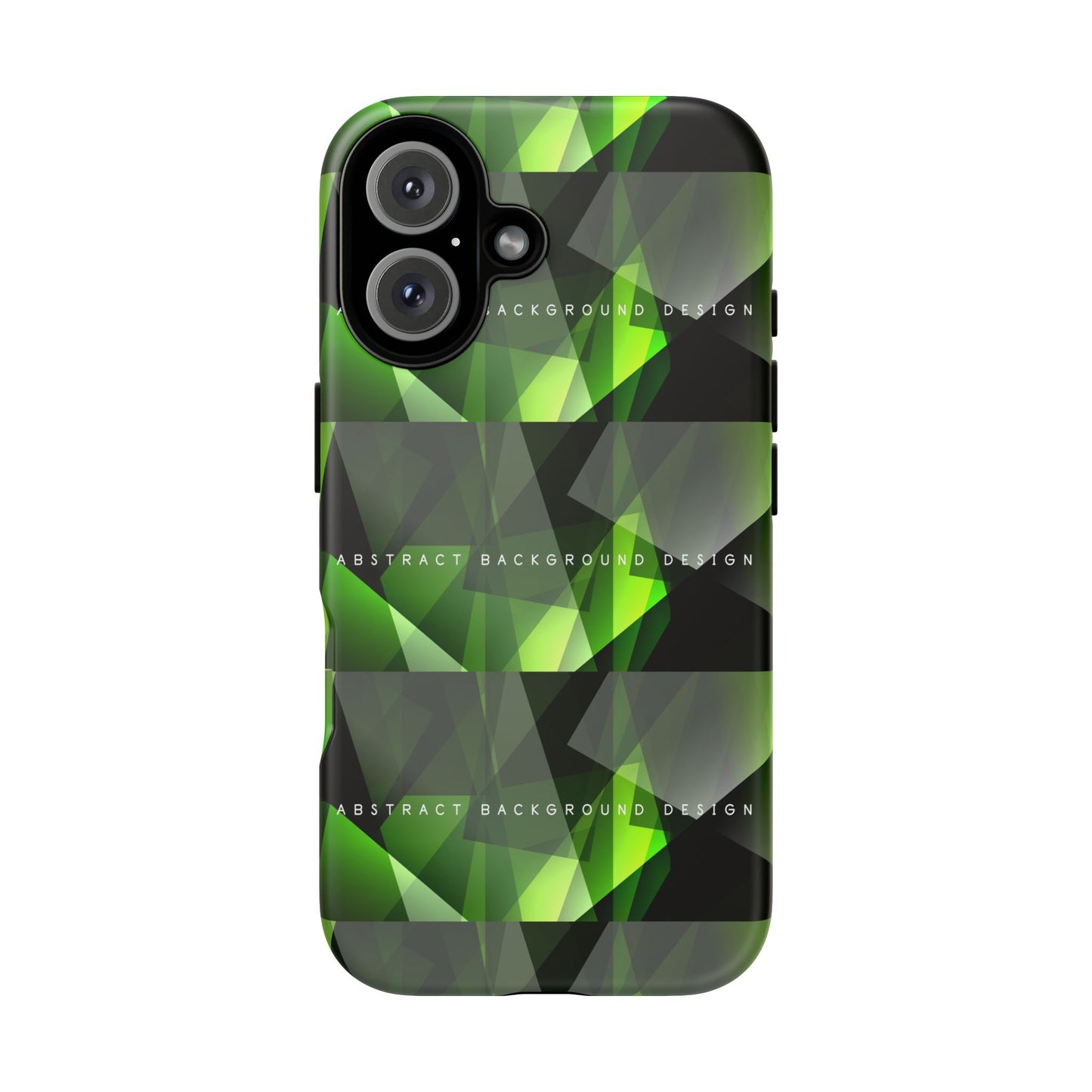 Green Geometric Phone Case — Abstract Triangular Pattern Tough Case