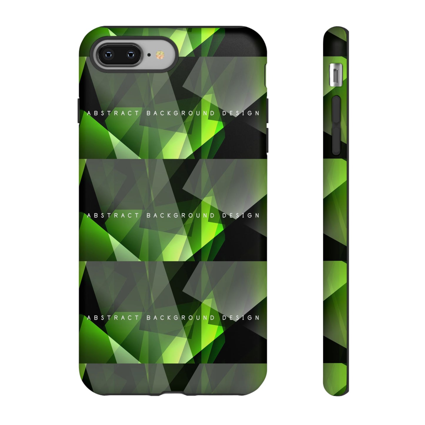 Green Geometric Phone Case — Abstract Triangular Pattern Tough Case