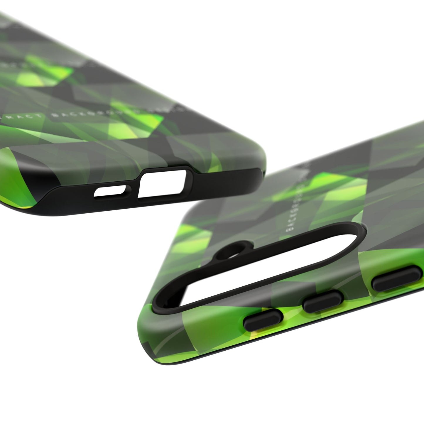Green Geometric Phone Case — Abstract Triangular Pattern Tough Case