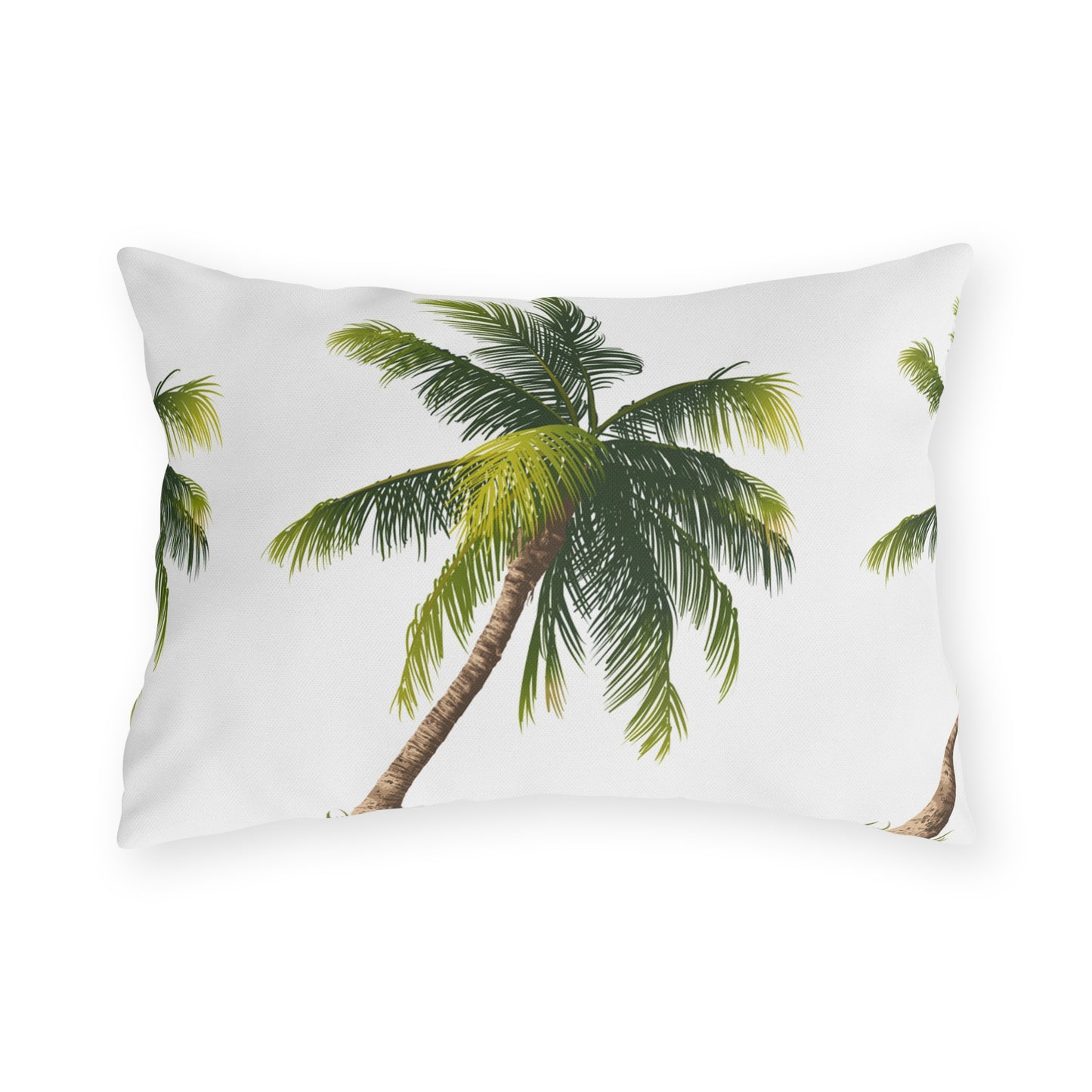 Palm Tree Pattern Outdoor Pillow | Tropical Coastal Patio Cushion