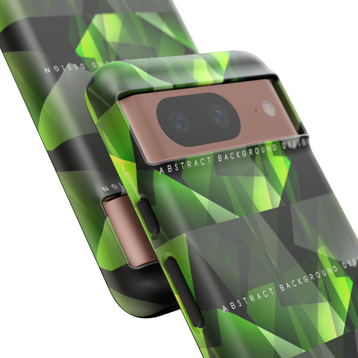 Green Geometric Phone Case — Abstract Triangular Pattern Tough Case