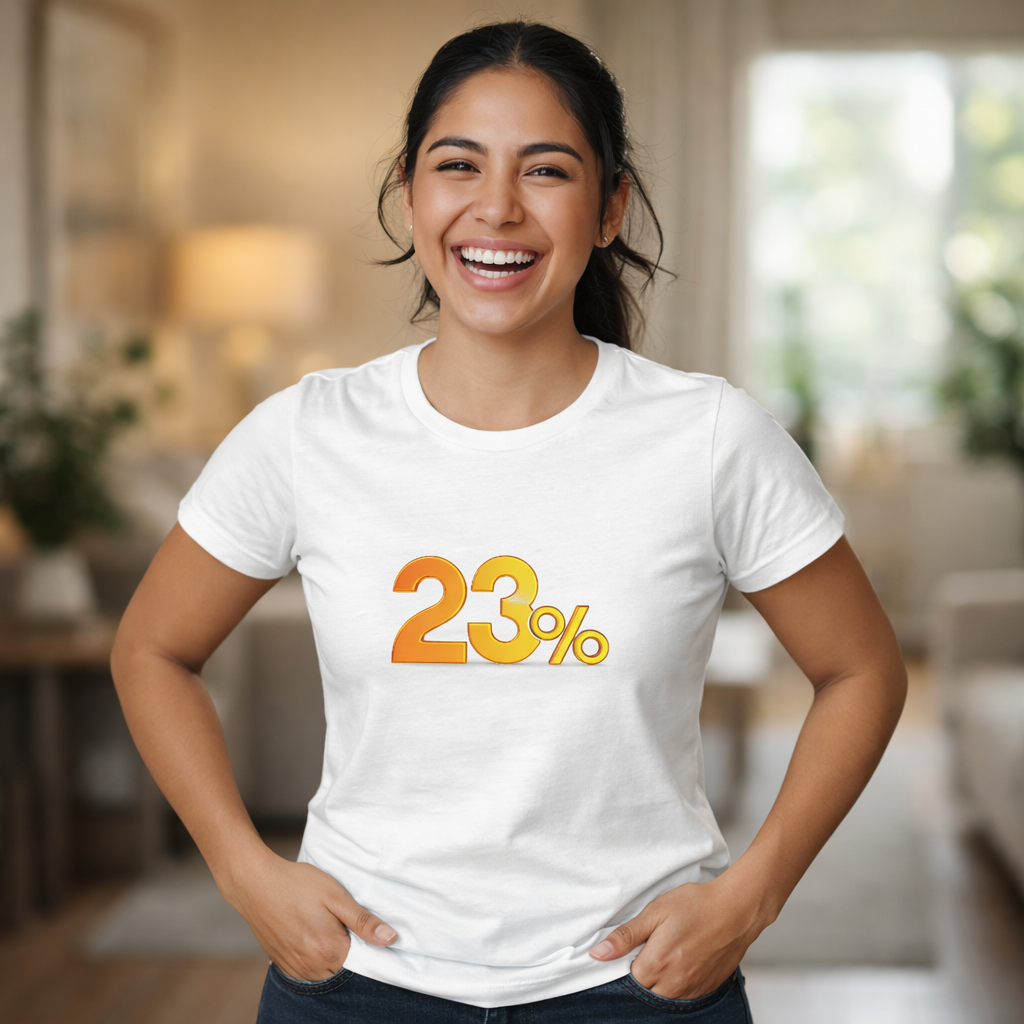 23% Retro Graphic Tee — Women's Funny Minimalist Percentage Shirt