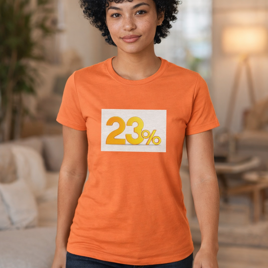 23% Retro Graphic Tee — Women's Funny Minimalist Percentage Shirt