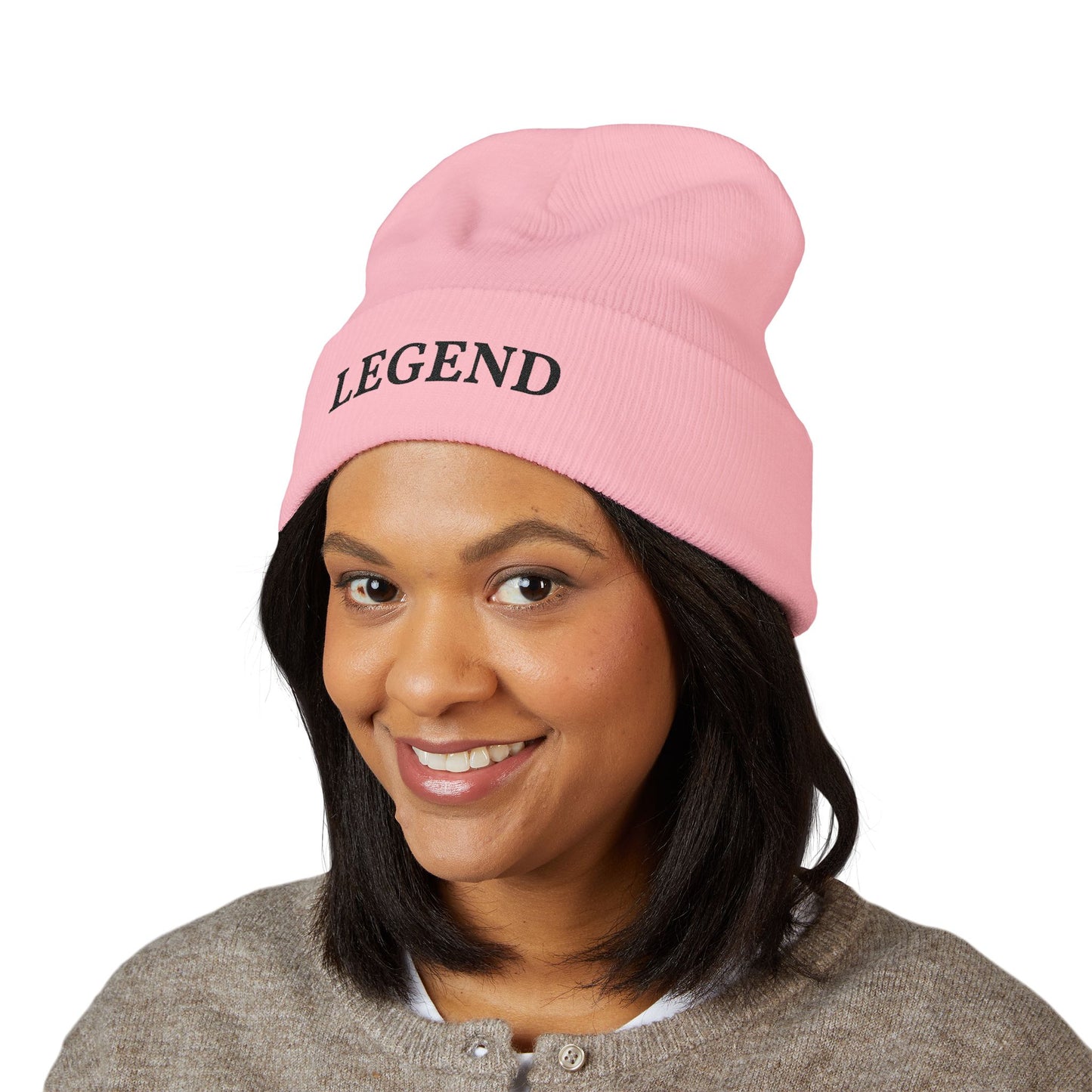 LEGEND embroidered cuffed beanie | Embroidery knit hat