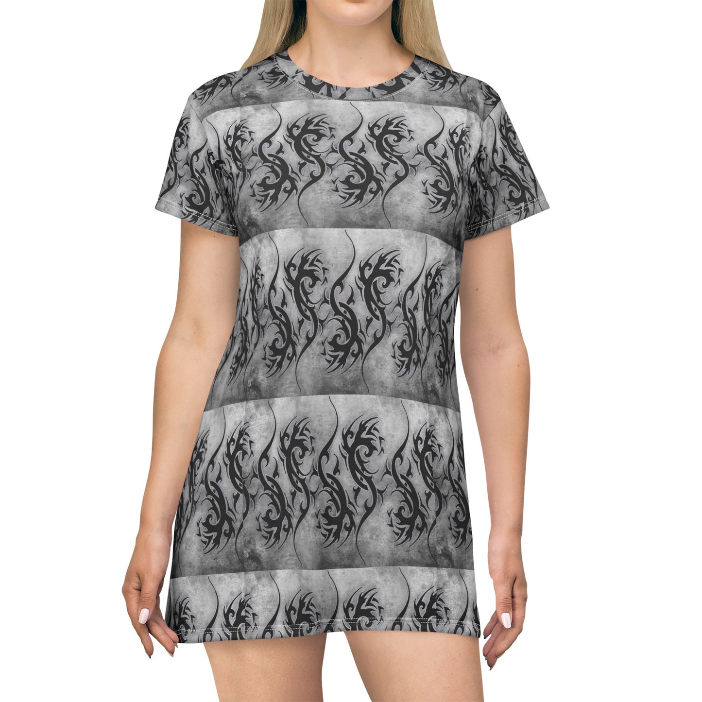 Washington Postcard T-Shirt Dress – 'Greetings from Washington' All-Over Print