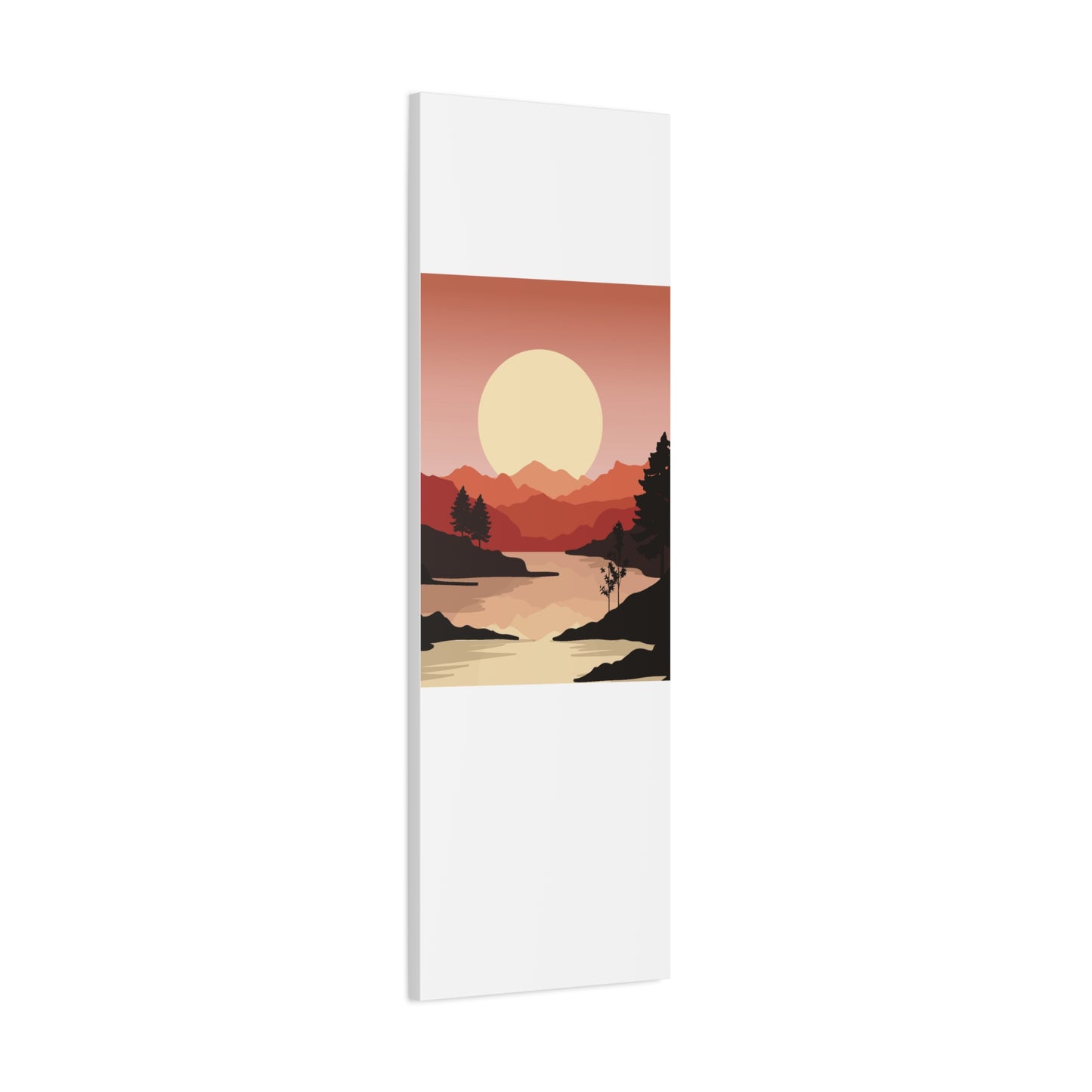 Minimal Mountain Outline Canvas, Stretched Matte, Single-Peak Trail Art | Mountaincore
